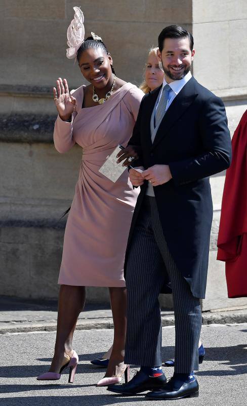 La tenista Serena Williams y su marido, Alexis Ohanian, a su llegada al enlace.