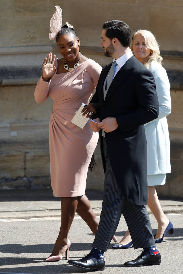 La tenista Serena Williams y su marido, Alexis Ohanian, a su llegada al enlace.