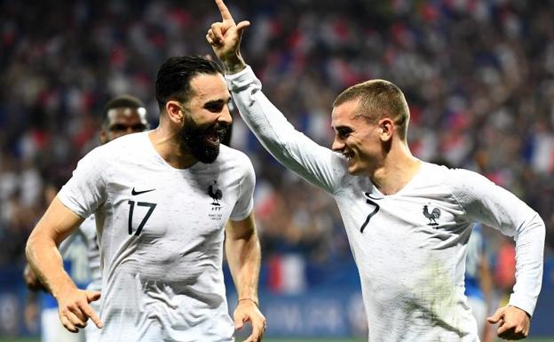Griezmann celebra un gol con Francia.