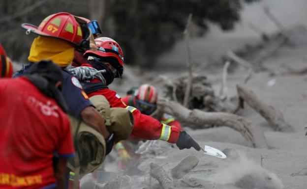 Imagen. Los equipos de emergencia buscan supervivientes.