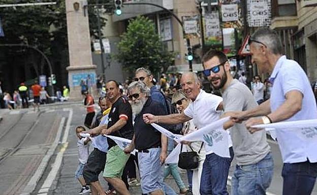 Cadena humana celebrada el domingo.