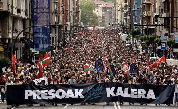 Manifestación por los presos de ETA en Bilbao.