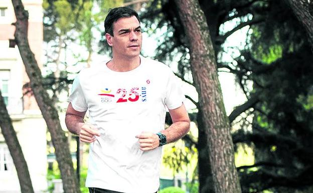 Pedro Sánchez haciendo 'running'.