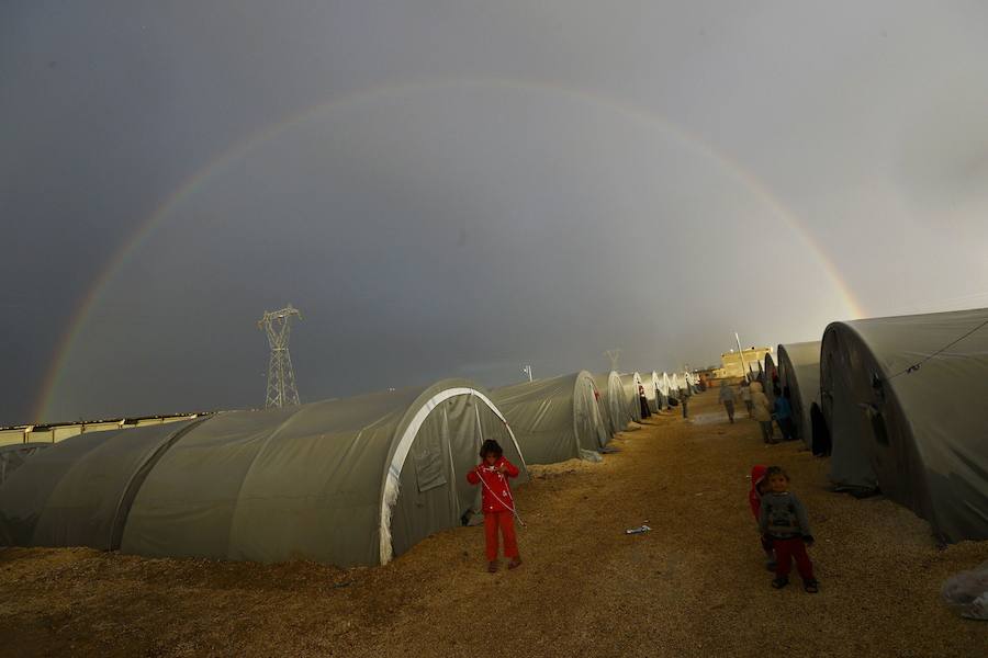 Vista de un campo de refugiados turco.