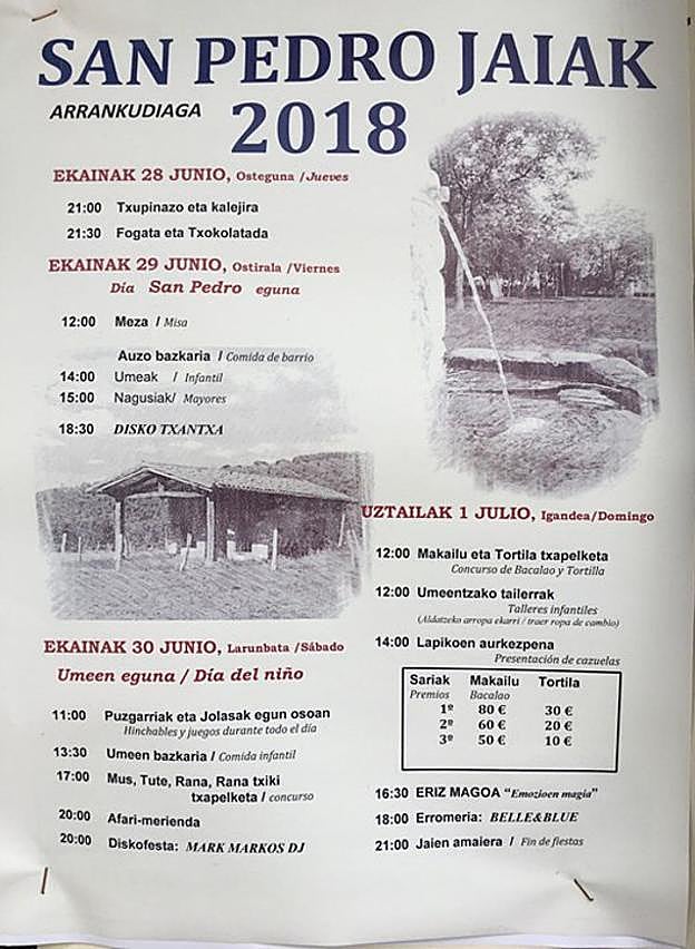 Programa de fiestas de Arrankudiaga 2018: San Pedro jaiak