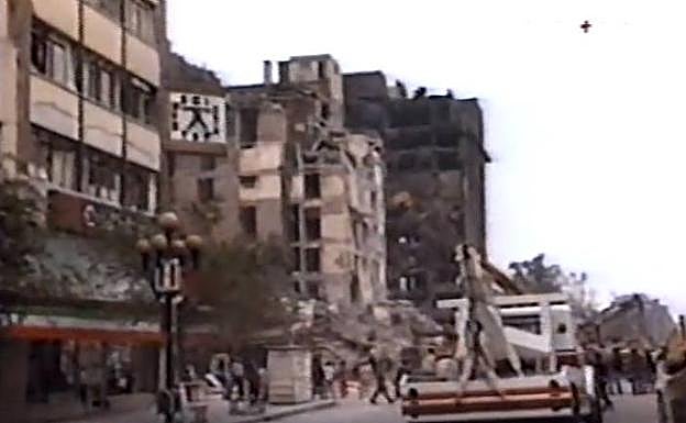 Vista del Hospital General Benito Juárez tras el terremoto.