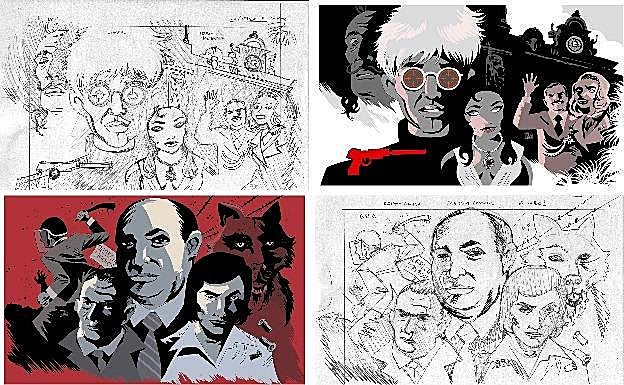 Momentos del trabajo de Víctor Santos.