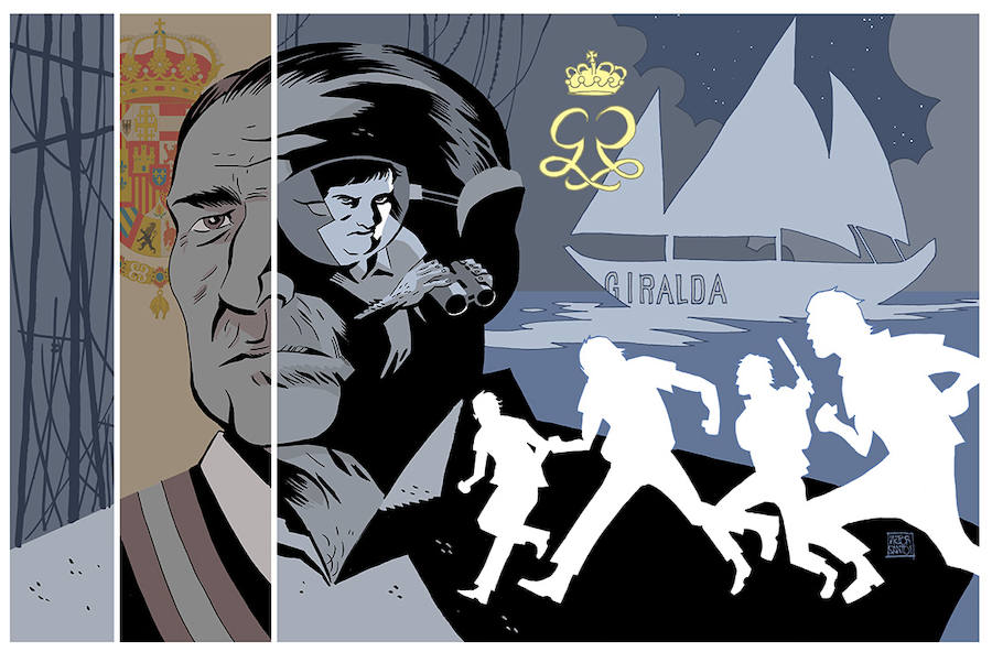 La serie de dibujos, bocetos y entintados que se han utilizado en el serial sobre el topo de ETA que salvó a la Familia Real en Mónaco en 1974