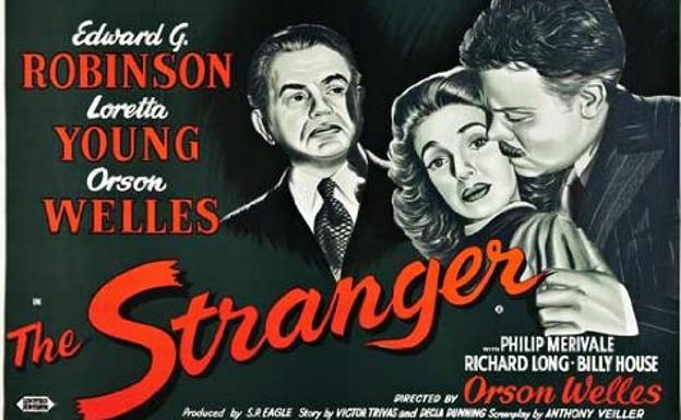Uno de los carteles promocionales de 'El extraño' (1946).