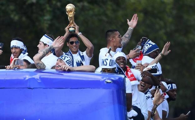 Varane, en la celebración del Mundial de Tusia. 