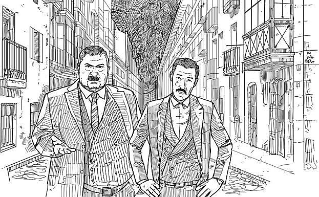 Lino Guantes y Sebastián Vela, de servicio por la calle San Francisco. 