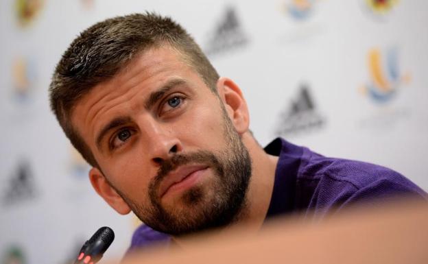 Piqué, durante la rueda de prensa previa a la Supercopa de España.