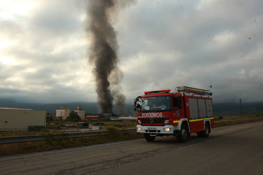 Fotos: Incendio en la planta de la quesería Aldanondo en Salvatierra