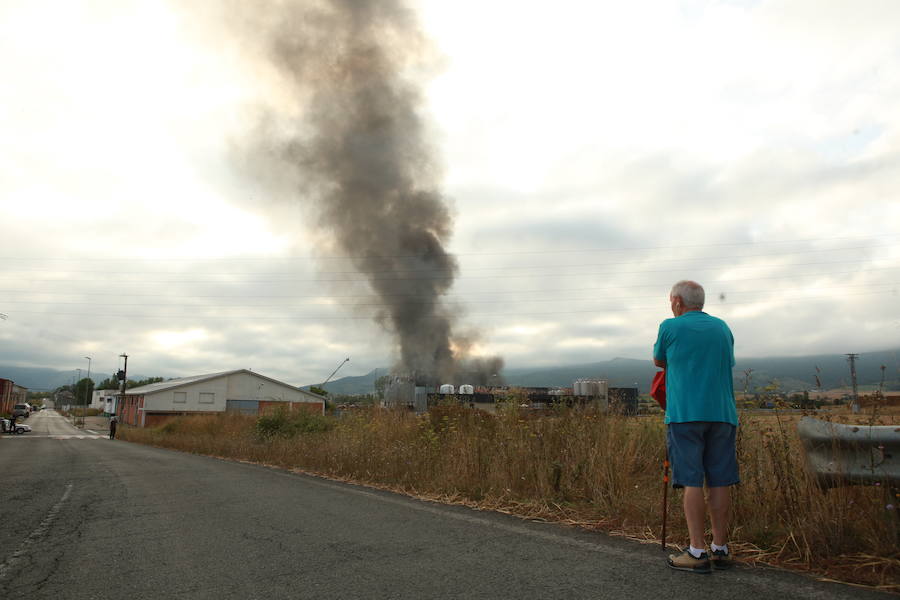 Fotos: Incendio en la planta de la quesería Aldanondo en Salvatierra