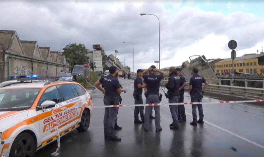 Fotos: Las imágenes del desplome del puente en Génova