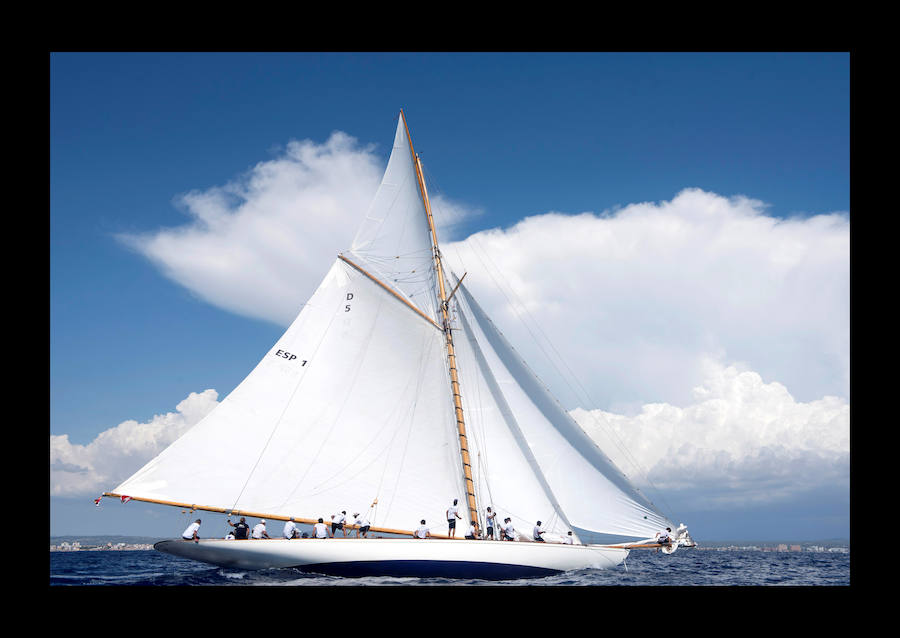 La Bahía de Palma se ha llenado de las mejores velas clásicas y de época, con motivo de la Regata XXIV Illes Balears Clàssics. Cuatro veleros de leyenda gemelos, los centenarios Hispania, Tuiga y Mariska y Lady Anne, han participado en la edición con más participantes y de más calidad de su historia