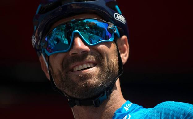 Alejandro Valverde, feliz tras la victoria. 