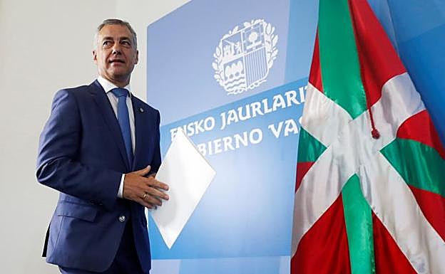 El lehendakari Iñigo Urkullu, el martes tras la primera reunión del consejo de Gobierno tras el verano, en el Palacio de Miramar.