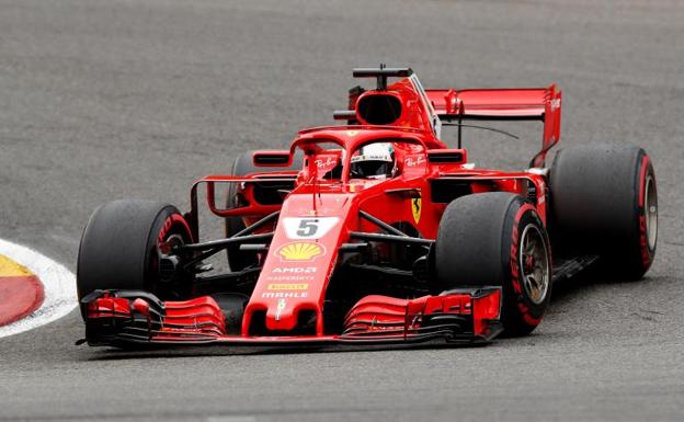 El alemán Sebastian Vettel, favorito en Monza con su Ferrari. 