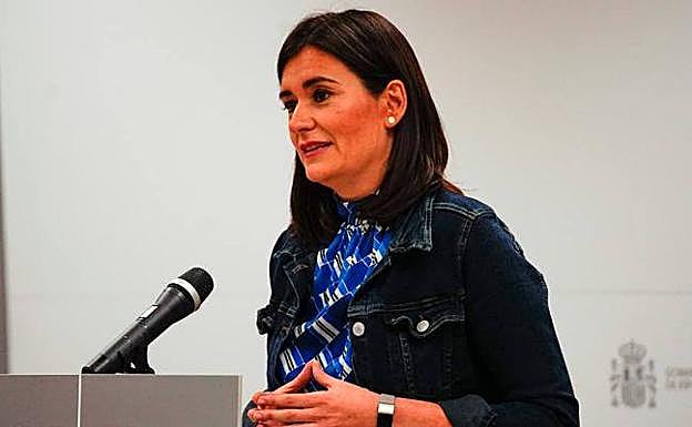 Carmen Montón durante la rueda de prensa en la que ha anunciado su dimisión. 