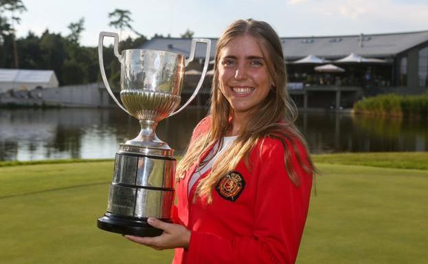 Celia Barquín, en julio, cuando ganó el Europeo amateur en Eslovaquia.