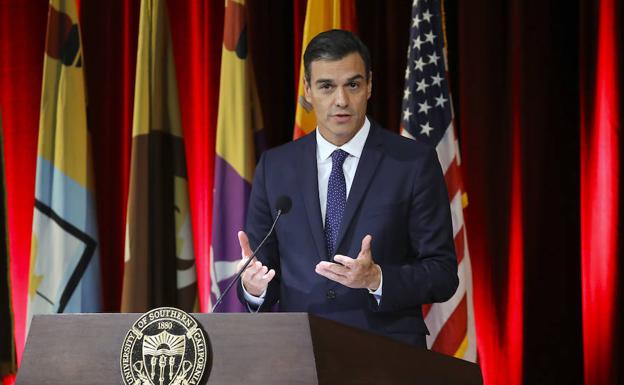 Pedro Sánchez en la Universidad del Sur de California.