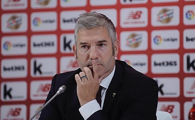 Urrutia, en la rueda de prensa de estre miércoles.