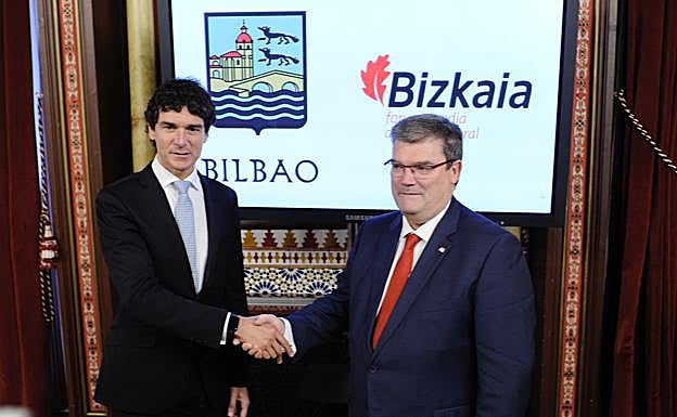 Rementeria y Aburto, en la presentación de hoy. 