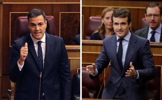 Pedro Sánchez y Pablo Casado