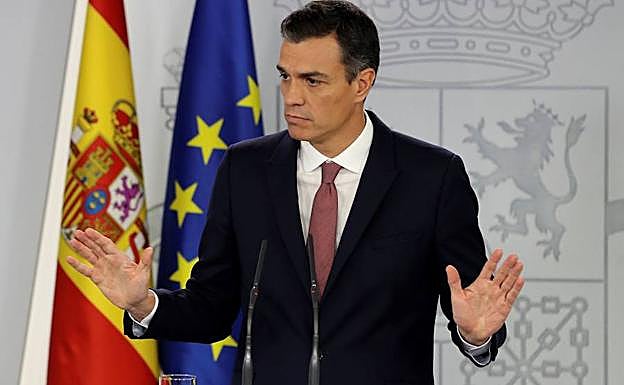 El presidente del Gobierno, Pedro Sánchez, durante una rueda de prensa. 