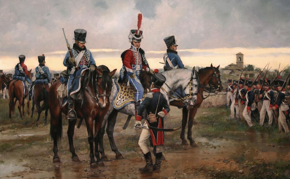 Francisco de Longa, 'Armero', en el centro y a caballo, en un cuadro del pintor Augusto Ferrer Dalmau. 