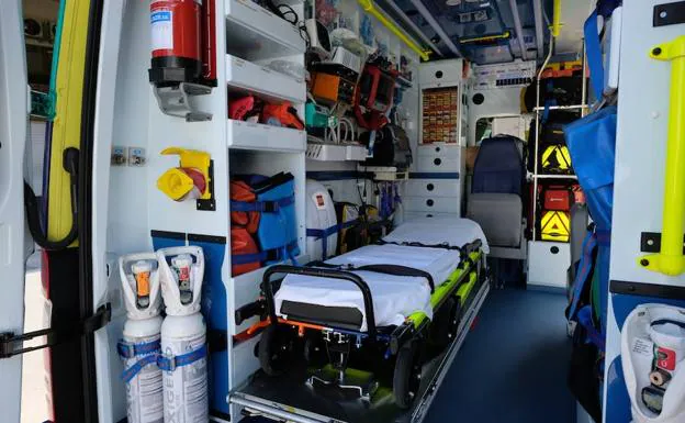 El interior de una ambulancia.