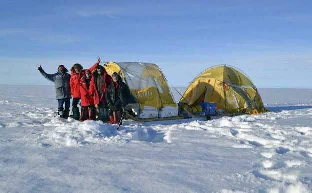 El equipo del Trineo de Viento durante una expedición a Groenlandia en 2014.