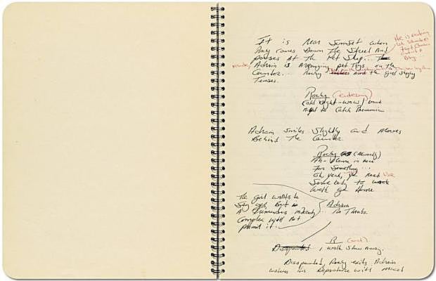 Guion original de 'Rocky', escrito por Stallone en tres días en un cuaderno escolar.