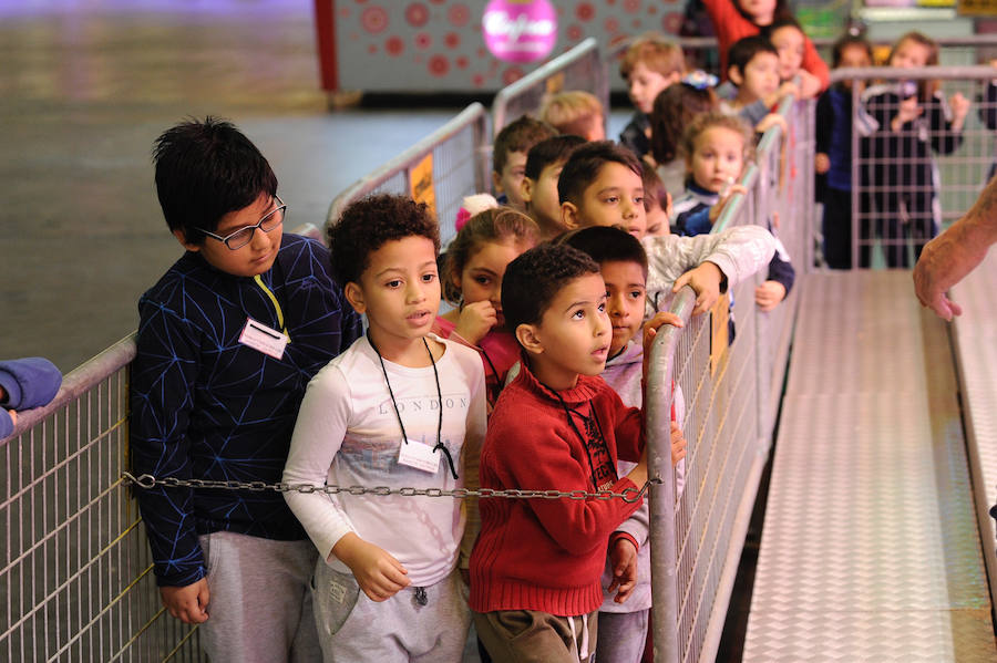 Centros escolares y familias de Bizkaia, así como de las provincias del entorno, aprovechan hoy la falta de colas en la primera jornada del PIN
