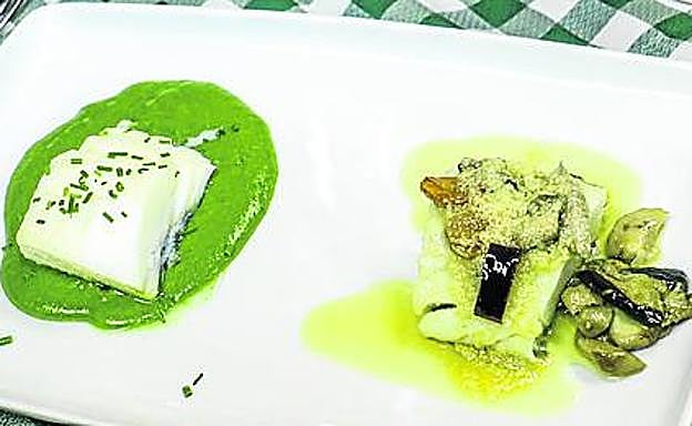 Sobre estas líneas, el bacalao sobre dos salsas.