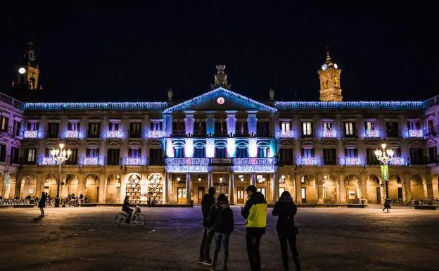 Luces en el centro de Vitoria.