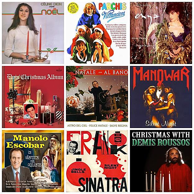 Todos la han cantado: discos navideños de Céline Dion, Parchís, Enya, Elvis Presley, Al Bano, Manowar, Manolo Escobar, Frank Sinatra y Demis Roussos.