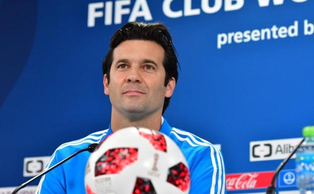 Santiago Solari, durante la rueda de prensa. 