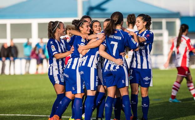 Las jugadoras del Alavés celebran un gol en una jornada anterior