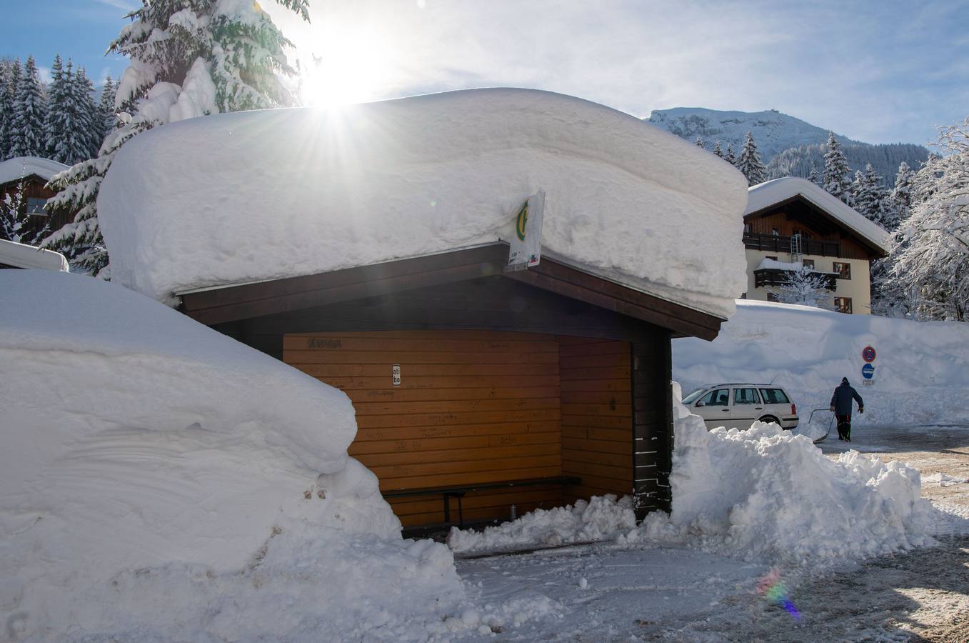 Fotos: Fuertes nevadas en el sur de Alemania y Austria