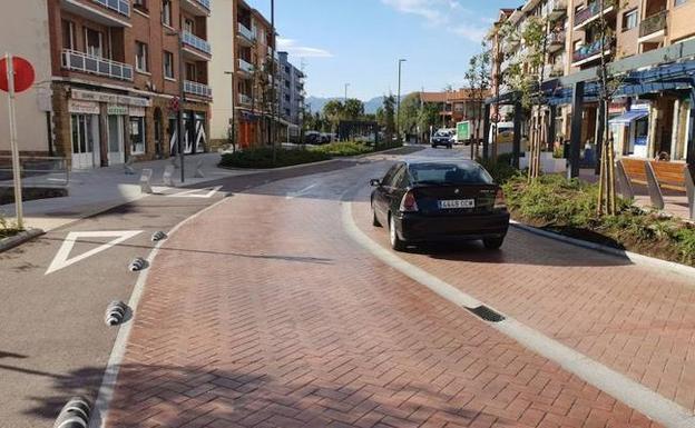 La calle Sabino Arana de Berango, tras su remodelación. 