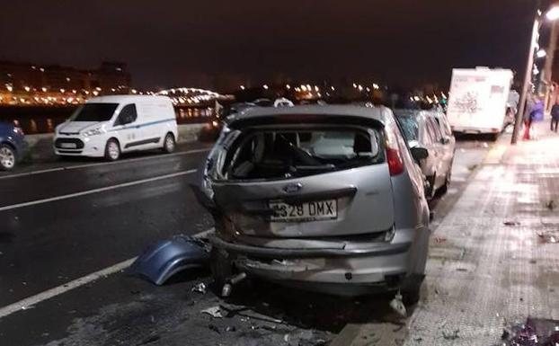 Estado en el que quedó uno de los coches del siniestro. 