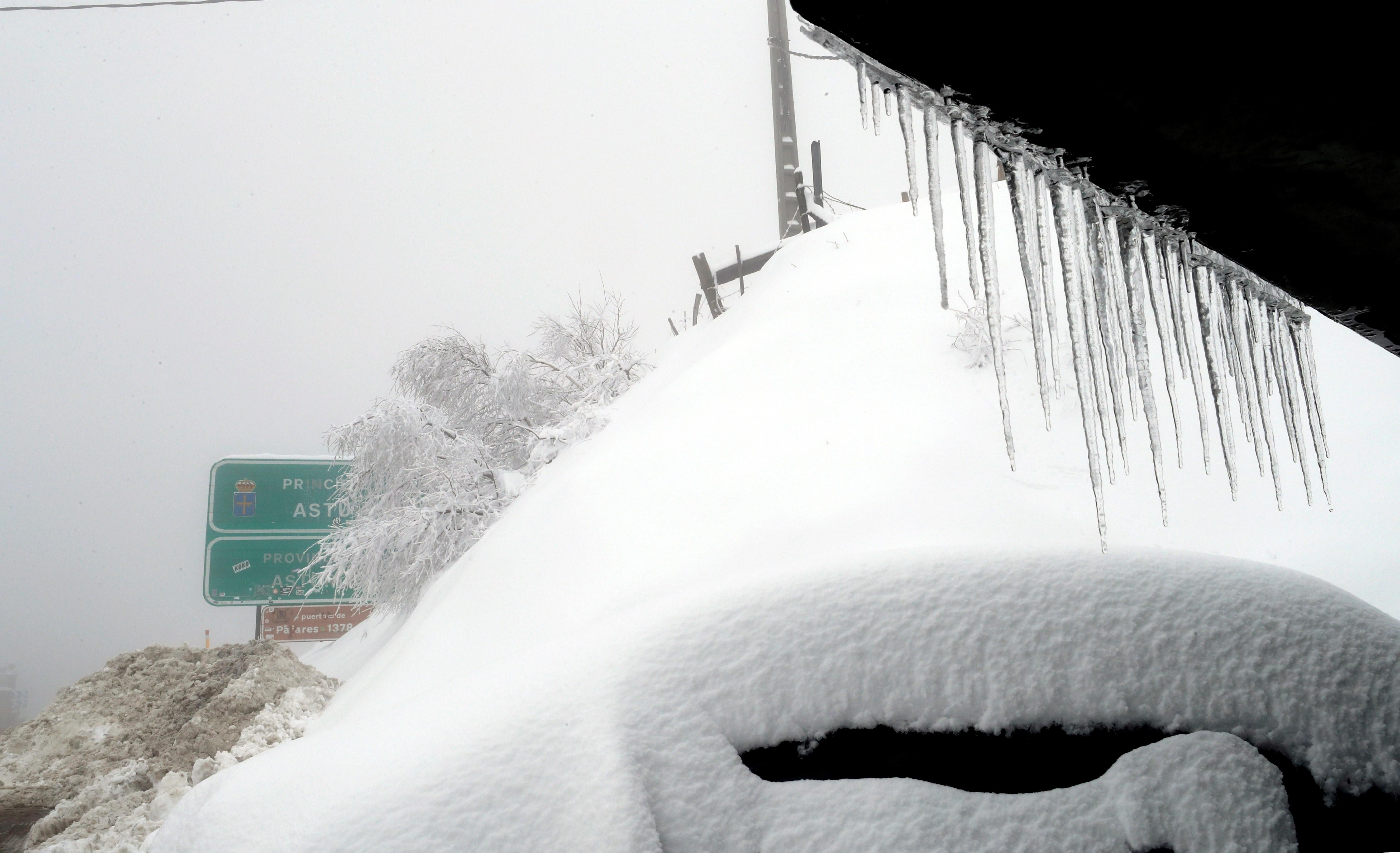 Asturias ha amanecido este martes cubierta de nieve.