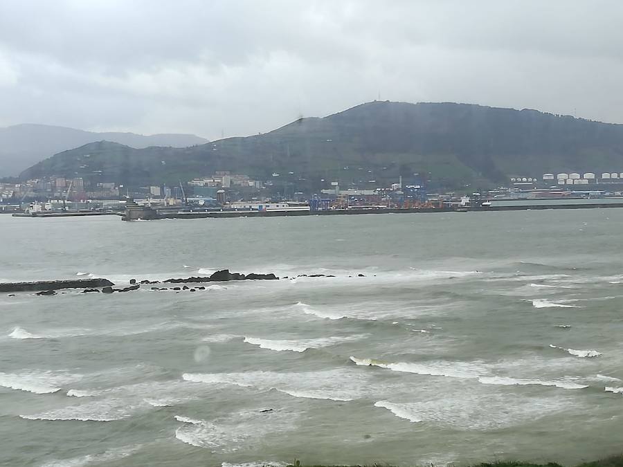 Así se veía el mar en la Galea, en Getxo.