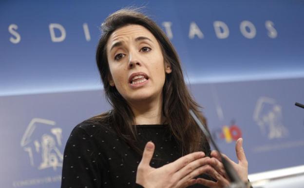 La portavoz parlamentaria de Unidos Podemos, Irene Montero.