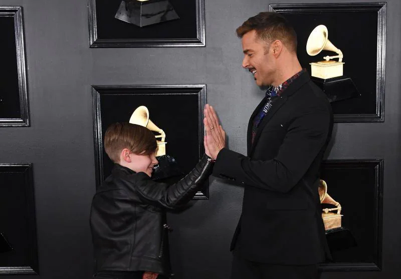 Ricky Martin estuvo acompañado por su hijo Mateo. 