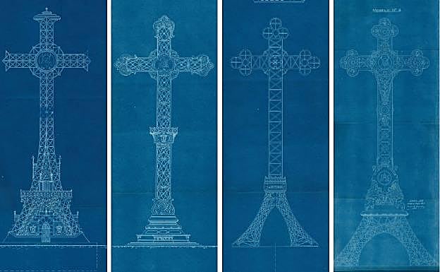 Los cuatro modelos diseñados por Casto de Zavala, ninguno de los cuales tuvo que ver con la imagen construida.