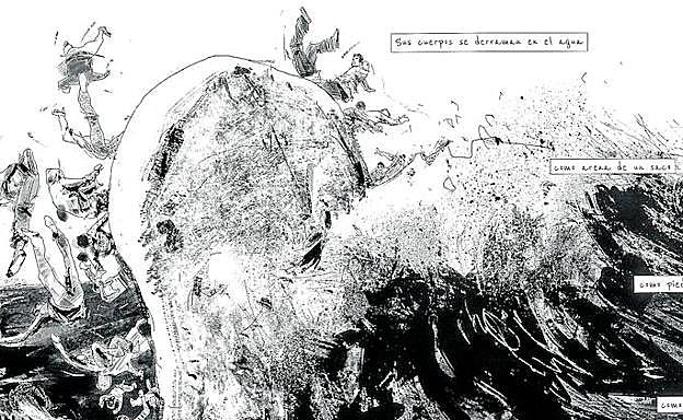 Las travesías que nunca se ven. Las viñetas muestran el infierno de las pateras en el Mediterráneo, así como las muertes de miles de personas. 