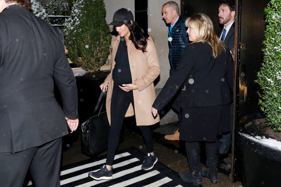 Megan Markle, a su llegada al hotel donde se alojó cinco días en Nueva York.